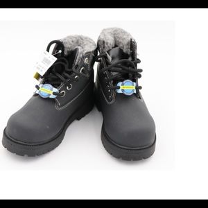 Boys black waterproof work boots